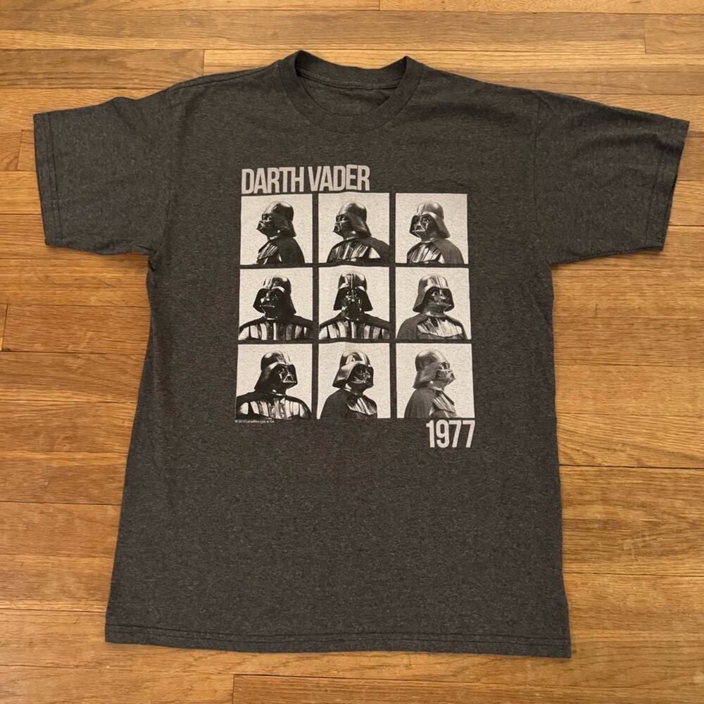Darth Vader gray crewneck short sleeve Star Wars T-shirt shirt top size L
b57